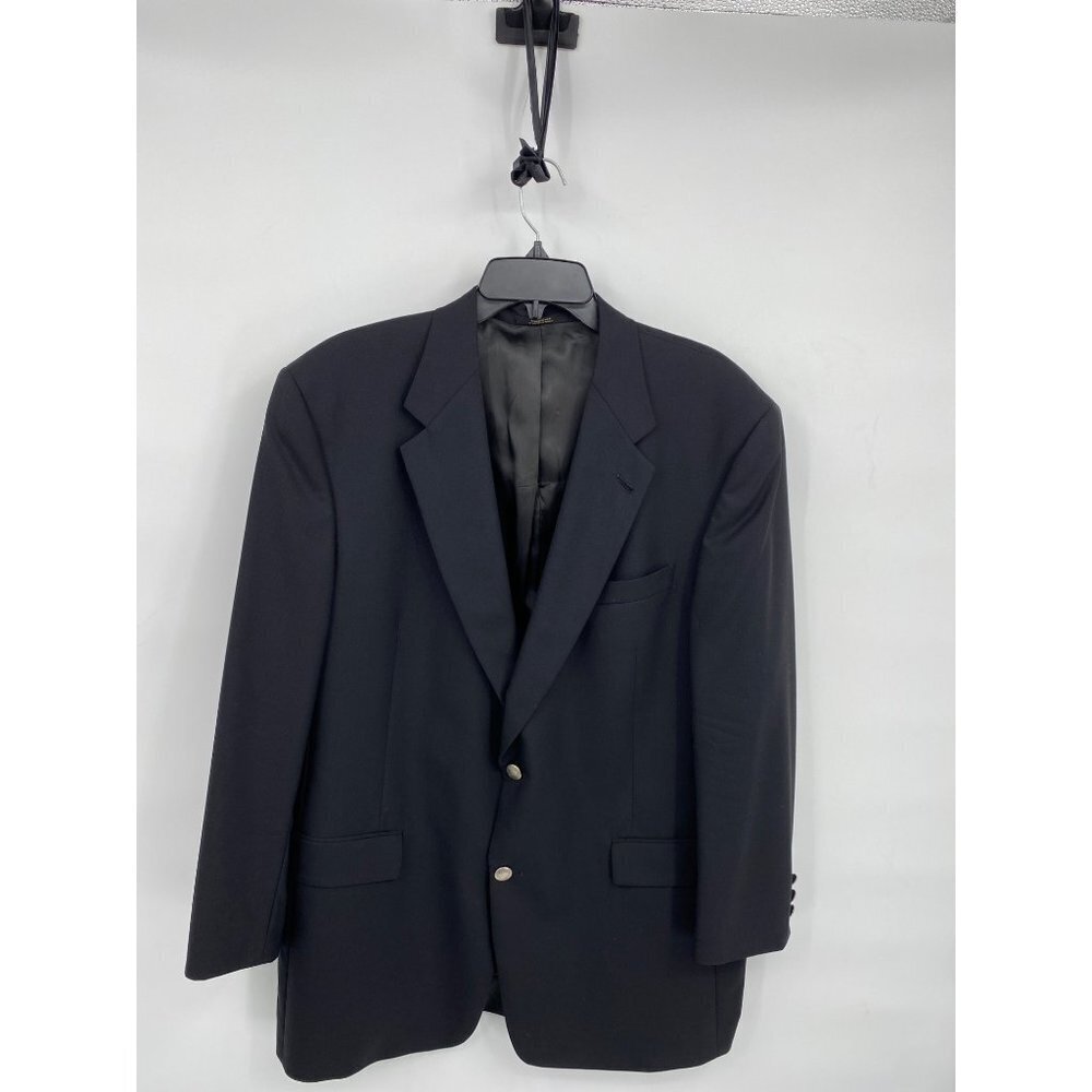 Hart Schaffner Marx Mens Blazer Size 44 Black London Shop Metal Buttons Union Ta
